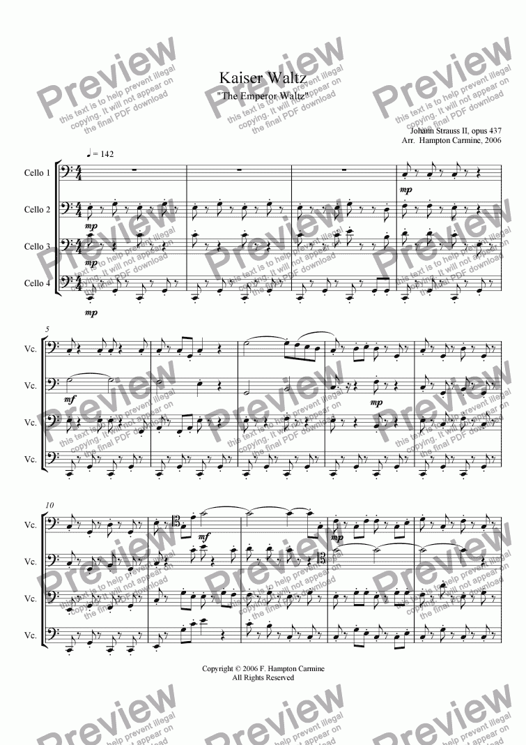 page one of Kaiser Waltz