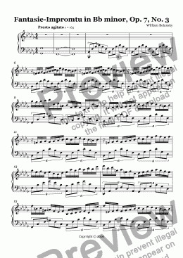 page one of Impromtu in Bb minor, Opus 7, No, 3