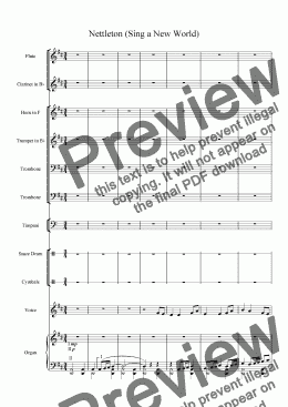 page one of Nettleton [flute, clr, brass, org, SATB