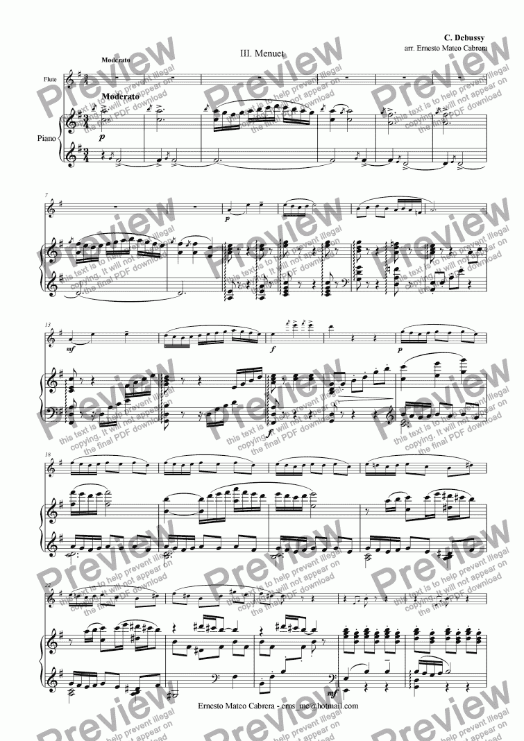 page one of Petite suite - Minuet