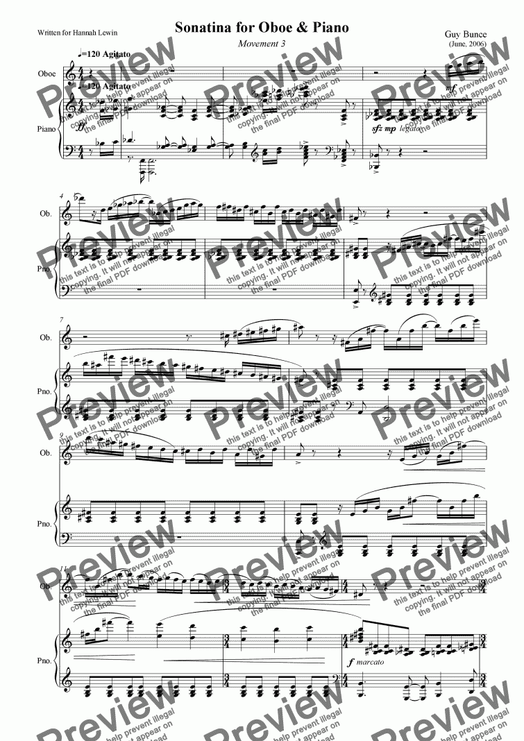 page one of Oboe Sonata: Movement 1