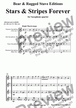 page one of Stars & Stripes Forever for Saxophone Quartet