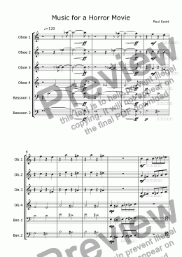 page one of Music for a Horror Movie