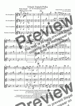 page one of Tritsch Tratsch Polka (Sax Quartet)