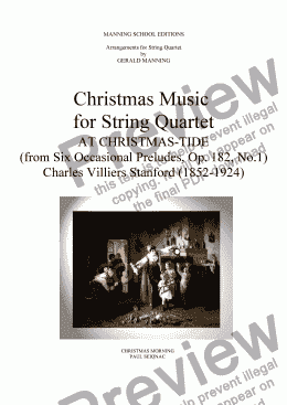 page one of Christmas Music for String Quartet: Stanford, C.V.- At Christmas-Tide - arr. by Gerald Manning