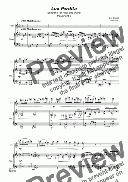page one of Lux Perdita: Sonatina for Flute & Piano (Movement 1)