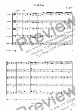 page one of Sleighride - Mozart