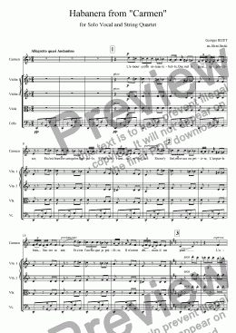 page one of Habanera from "Carmen"