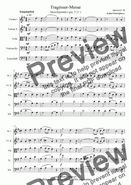 page one of Tragösser Messe  Streichquintett