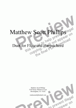 page one of Duet for Flute and Harpsichord