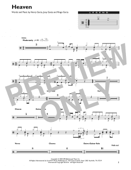 page one of Heaven (Drum Chart)