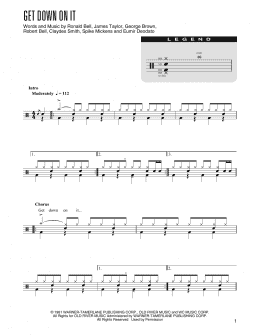 page one of Get Down On It (arr. Kennan Wylie) (Drum Chart)
