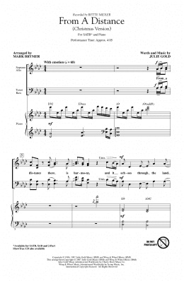 page one of From A Distance (Christmas Version) (arr. Mark Brymer) (SATB Choir)