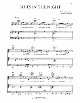 page one of Blues In The Night (Piano, Vocal & Guitar Chords (Right-Hand Melody))