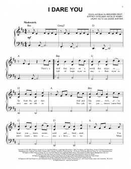 page one of I Dare You (Easy Piano)