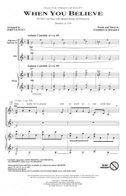 page one of When You Believe (from The Prince Of Egypt) (arr. John Leavitt) (SSA Choir)