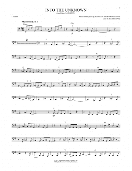 page one of Into The Unknown (from Disney's Frozen 2) (Cello Solo)