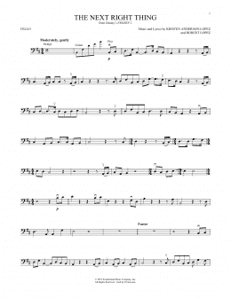 page one of The Next Right Thing (from Disney's Frozen 2) (Cello Solo)
