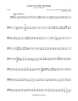 page one of Lost In The Woods (from Disney's Frozen 2) (Cello Solo)