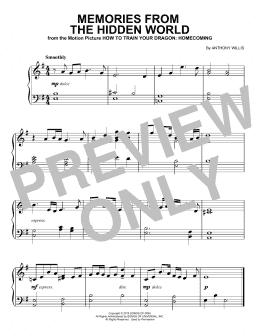 page one of Memories From The Hidden World (from How To Train Your Dragon: Homecoming) (Easy Piano)
