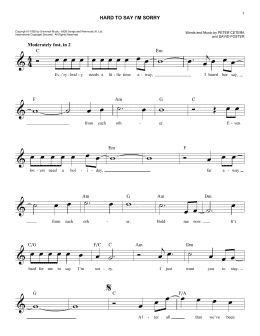 page one of Hard To Say I'm Sorry (Easy Lead Sheet / Fake Book)
