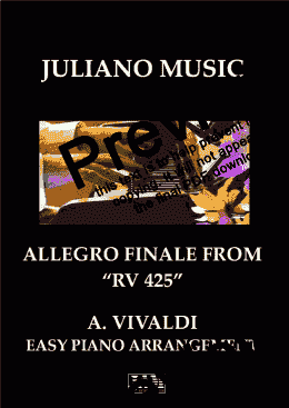page one of ALLEGRO FINALE FROM "RV 425" (EASY PIANO) - A. VIVALDI