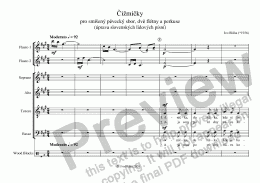page one of ČIŽMIČKY pro smíšený pěvecký sbor, dvě flétny a perkuse