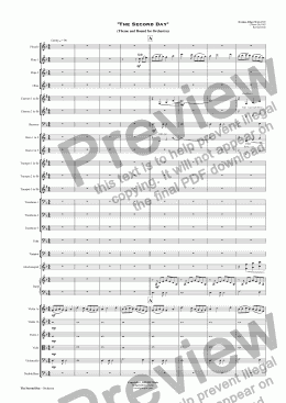 page one of "The Second Day" (Theme and Round for Orchestra)