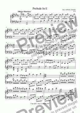 page one of Prelude in E, E.8