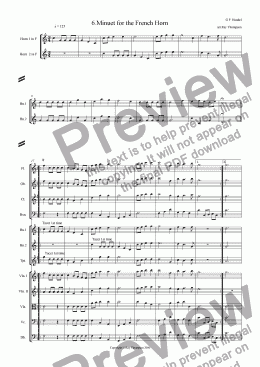 page one of Water Music Suite: 6. Minuet for the French Horn 