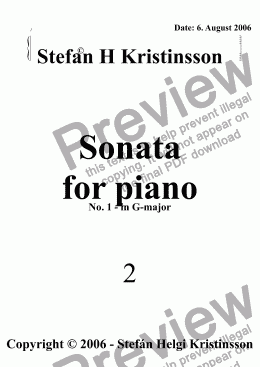page one of Piano Sonata no.1 in G-major