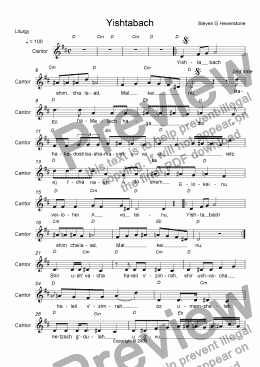 page one of Yishtabach (Lead Sheet)
