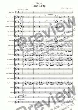 page one of Lucy Long(Solo for Tuba and Brass Band)