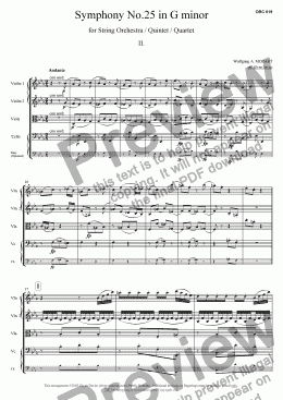 page one of Symphony No.25 - 2. Andante