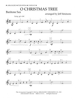page one of O Christmas Tree - Eb Baritone Saxophone (Concert Band)