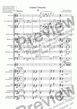 page one of Guitar Concerto  2nd Movement