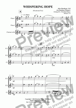 page one of Whispering Hope - Woodwind Trio