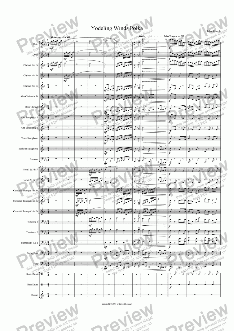 page one of Yodeling Winds Polka