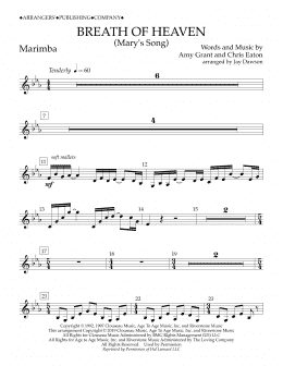 page one of Breath of Heaven (Mary's Song) (arr. Jay Dawson) - Marimba (Concert Band)