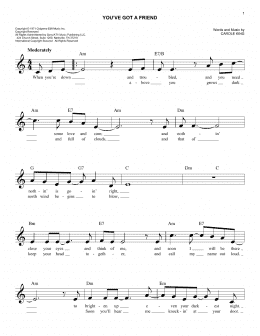 page one of You've Got A Friend (Easy Lead Sheet / Fake Book)