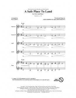 page one of A Safe Place To Land (feat. John Legend) (arr. Mac Huff) (SSA Choir)