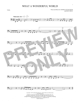 page one of What A Wonderful World (Tuba Solo)