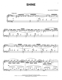page one of Shine (Piano Solo)