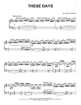 page one of These Days (Piano Solo)