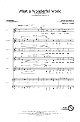 page one of What A Wonderful World (arr. Audrey Snyder) (SSAA Choir)