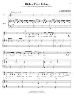 page one of Richer Than Before (for Low Voice, Acoustic Guitar and Cello) (Piano & Vocal)