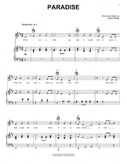 page one of Paradise (Piano, Vocal & Guitar Chords (Right-Hand Melody))
