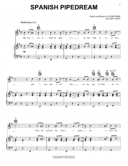 page one of Spanish Pipedream (Piano, Vocal & Guitar Chords (Right-Hand Melody))