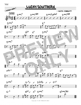 page one of Lucky Southern (Real Book – Melody & Chords – C Instruments)