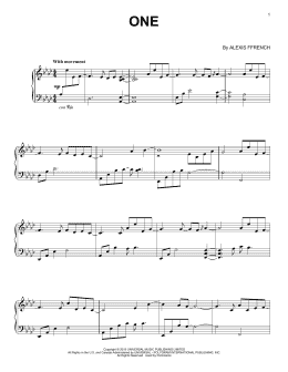 page one of One (Piano Solo)